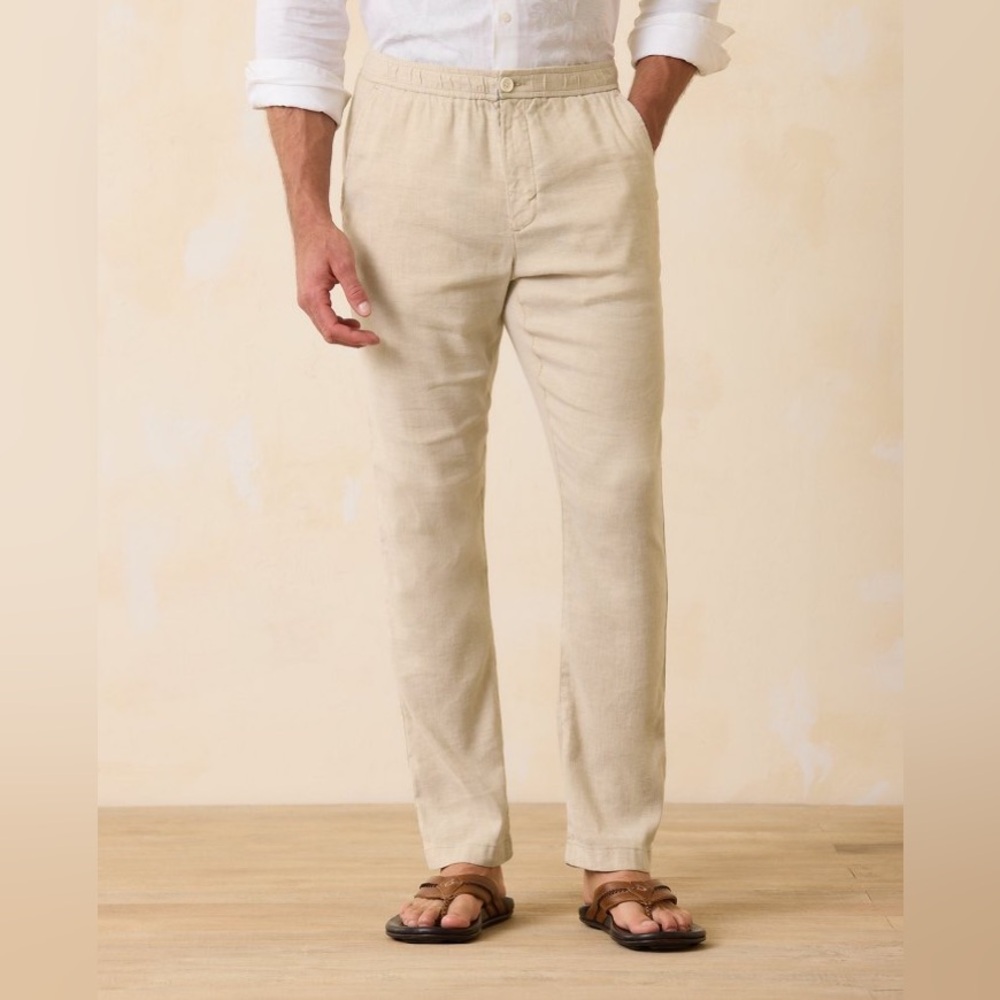 Men’s Tommy Bahama Beach Coast Linen-Blend Elastic-Waist Pants
